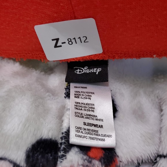 Disney Women Sleepwear Large White Pajama Pants Fuzzy Teddy Bear‎ Mickey Mouse - Picture 8 of 8